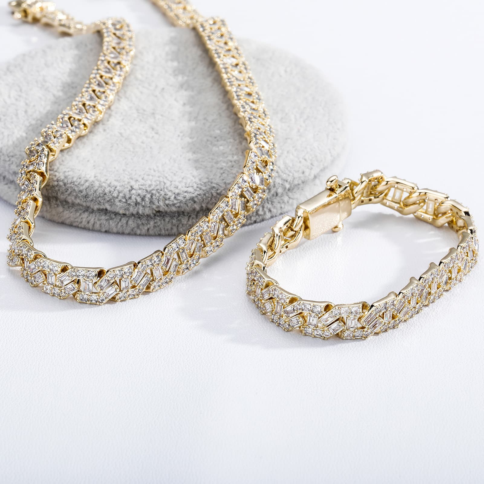 European And American Full Diamond Hip Hop Cuban Necklace 9mm Men Women Trendy Couple Personality Versatile Street