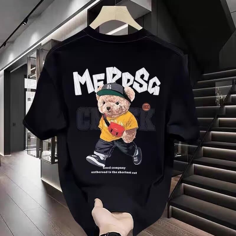 Men's Trendy Round Neck T-Shirt Pure Cotton Short Sleeve Printed European American Style Summer Top For Men And Women