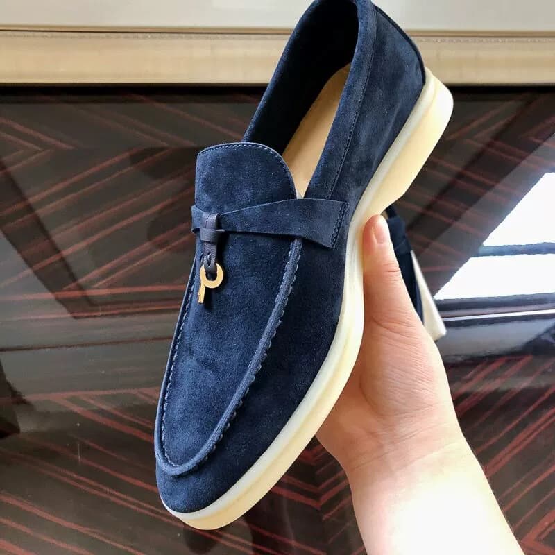 Chaussures en peau de mouton LP Lefu pour femmes, chaussures simples à un pied, style britannique décontracté avec boucle à pompon et bouche prof