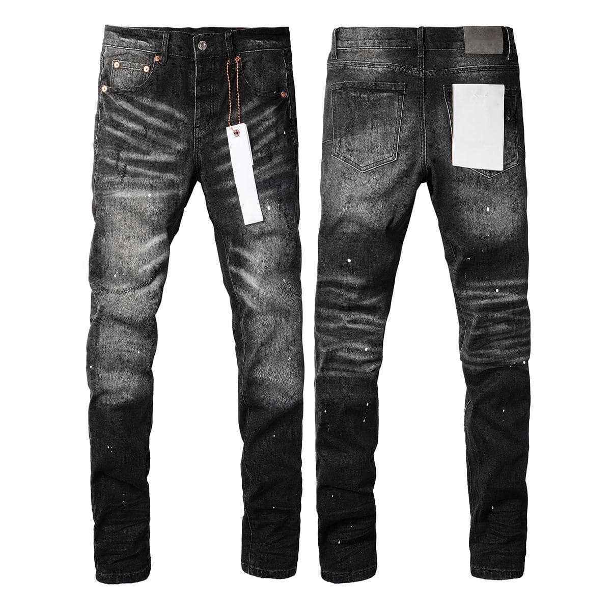 Jean déchiré violet de haute qualité pour homme, style streetwear