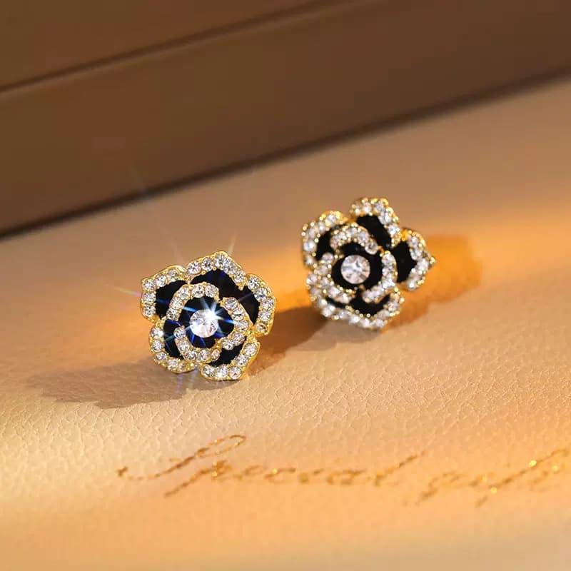 Women's accessories Diamond set simple temperament design sense trend earrings earrings