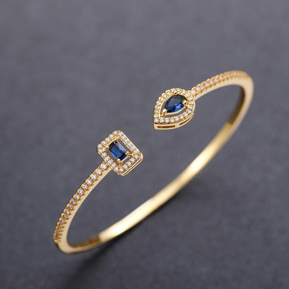 Bracelet ouvert tendance Cao Shi en laiton et zircon, version coréenne, simple, cadeau de banquet