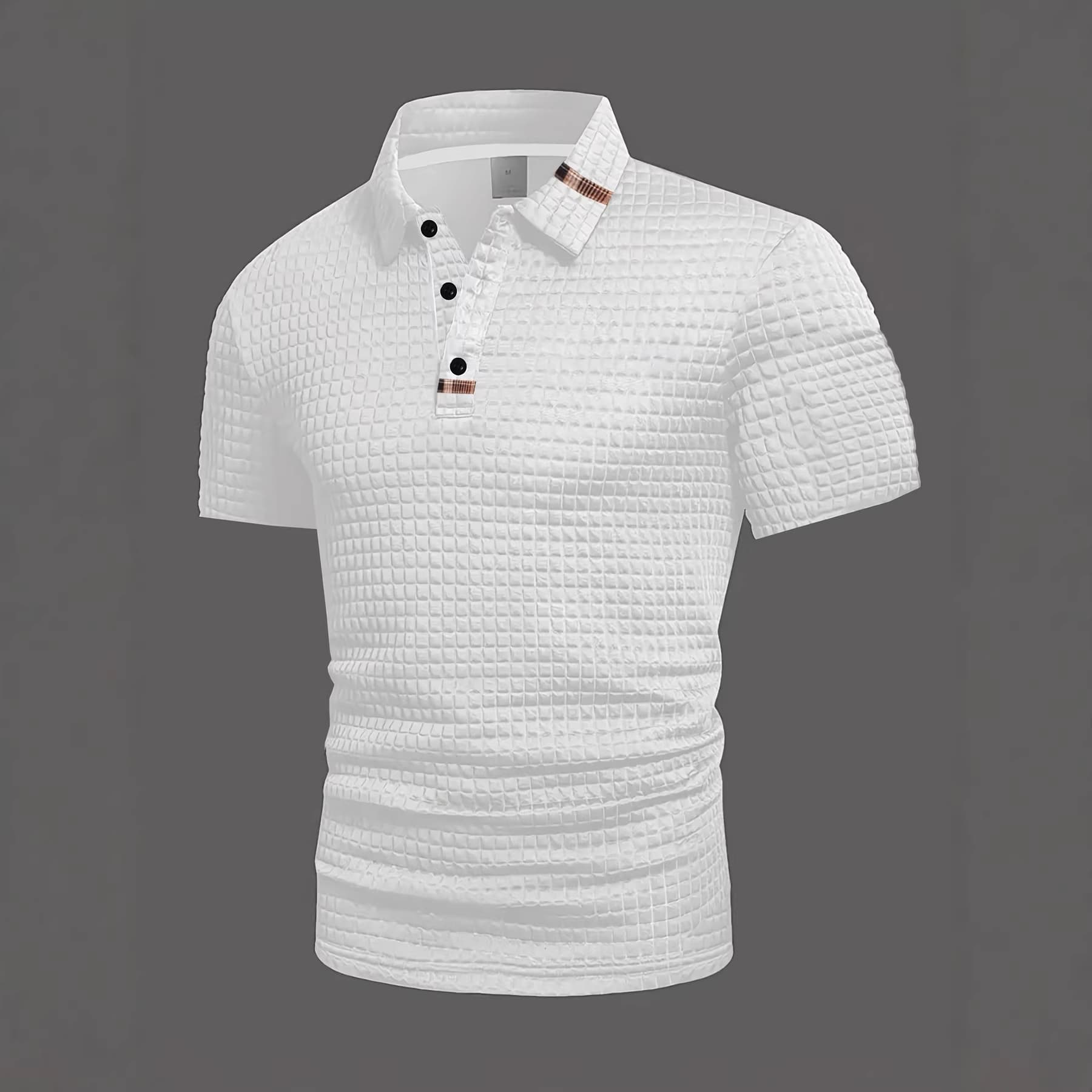 Men's Summer Patchwork Checkered Casual Sports Polo Shirt Short Sleeved Fashion Top For Men