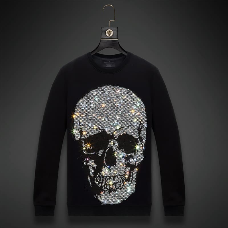 Man's clothing Men's skull iron drill hoodie crewneck fashion clothes fashion brand top men