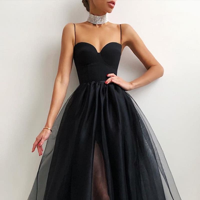 Women's Spliced Mesh A-Line Dresses Solid Ballet Clothing Dress