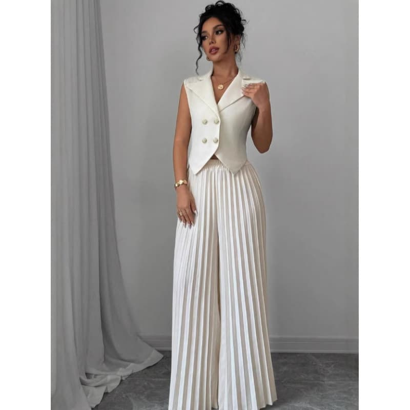 Women's Clothing New Fashion Vest Vest Pleated Skirt Suit Women's Clothing