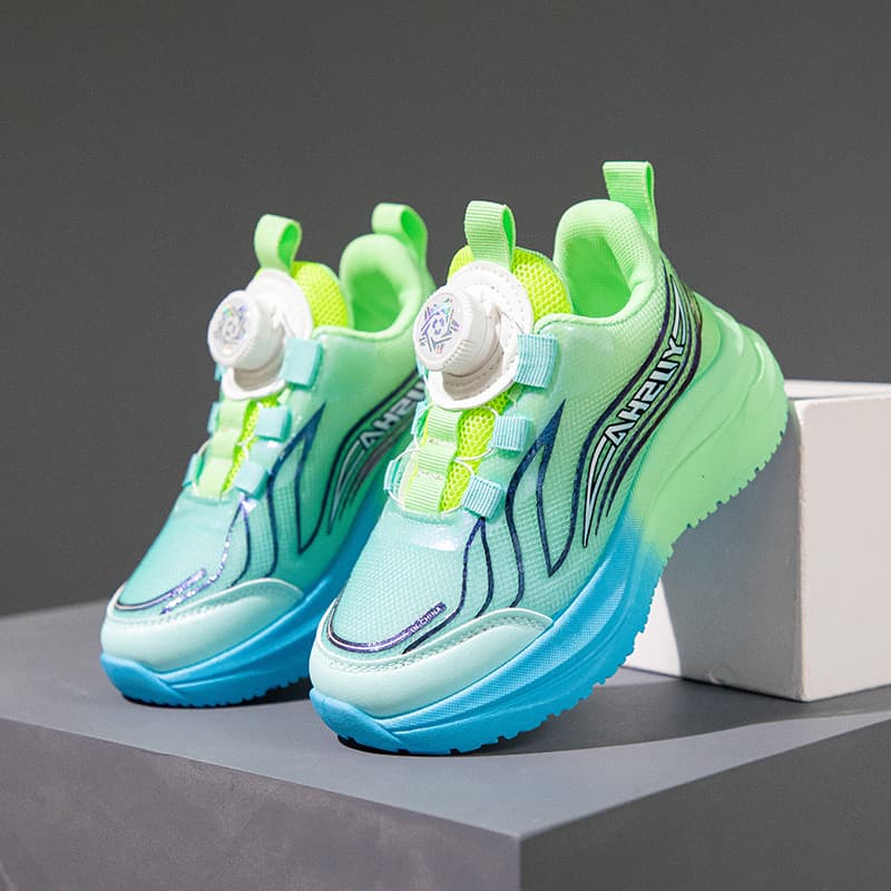 Baskets de basketball pour garçons, collection printemps 2025, pour élèves du primaire, boucle rotative, maille, style décontracté, idéales pou