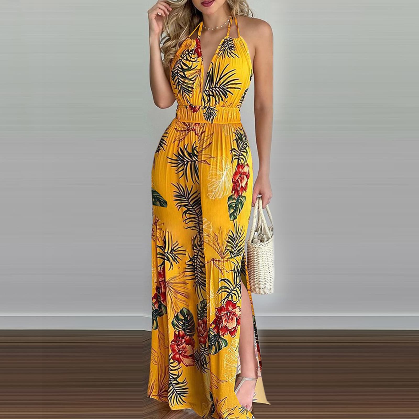 Women's Clothing Dress Wish Independent Station Digital Printing Colorful Jumpsuit For Women