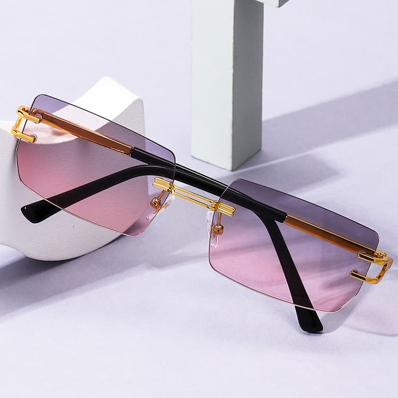 8064 New Fashion Frameless Square Cross-Border Gradient Glasses European And American Ins Street Style Trendy Sunglasses