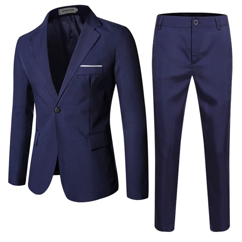 2024 suit set, oversized slim fit, solid color formal men's casual suit, two-piece set
