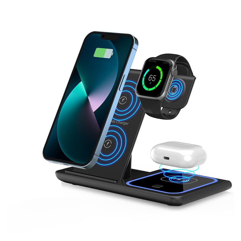 Three-in-one Wireless Charger Desktop Folding Mobile Phone Holder Wireless Charger