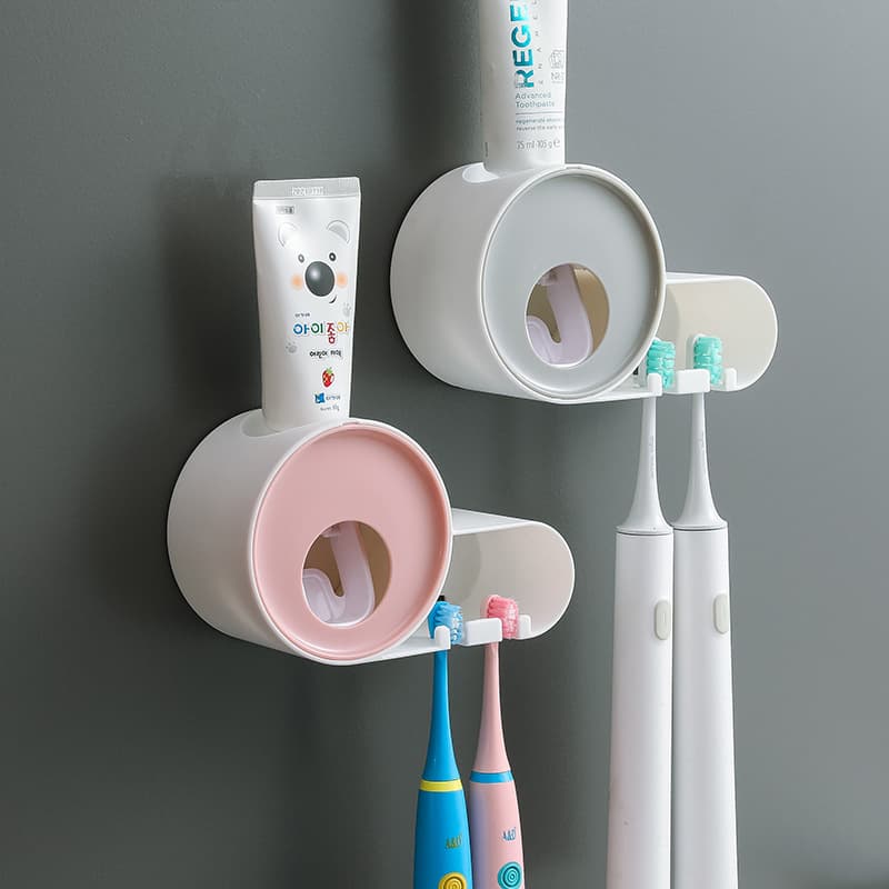 Light Luxury Toothbrush Holder Automatic Toothpaste Squeezer Wall-mounted Punch-free Children's Toothbrush Hanger Chattering