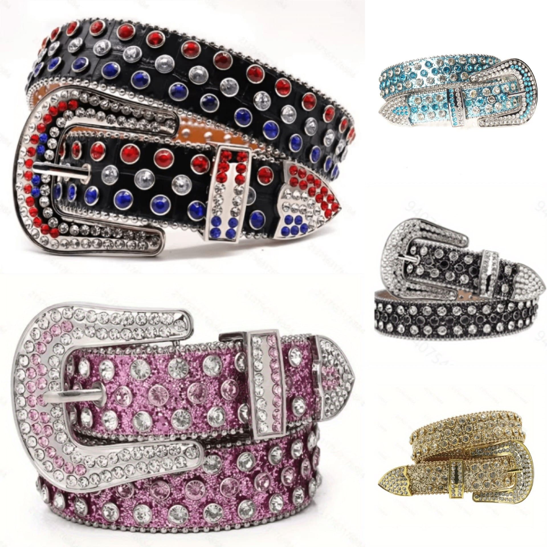 Women's Belts personalized hot girl belt with diamonds, punk rivet women's belt, high-end pin buckle retro belt in stock