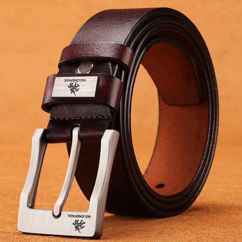 HOT New Leather Quality Buckled Jeans Retro Casual High end Business Denim Belt Men's Fashion Middle aged and Young