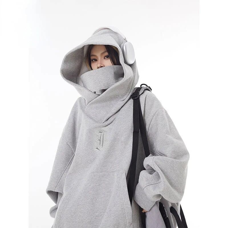 Simple and Fashionable Autumn and Winter Velvet Turtleneck Hoodie Women's High-end Design Ninja Hooded Jacket Plus Hat Couple