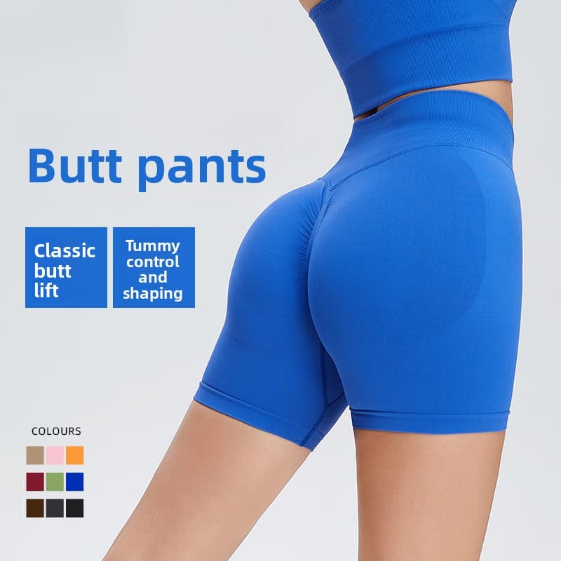 Women's Sports Shorts Three-Quarter Length High Waist Peach Lift Barely There Quick-Dry Fitness Yoga Pants Tight-Fitting