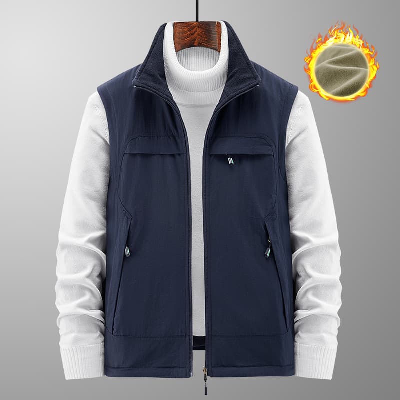 Gilet de pêche pour homme à séchage rapide avec de multiples poches - Veste sans manches légère en nylon pour les activités de plein air et les