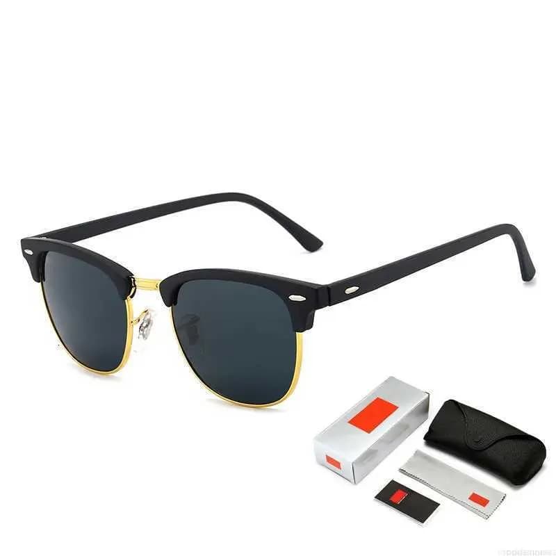 Clubmasters Vintage Semi-Rimless Ray Brand Designer Sunglasses WomenMen Ban Classic Retro Oculos De Sol Gafas UV400