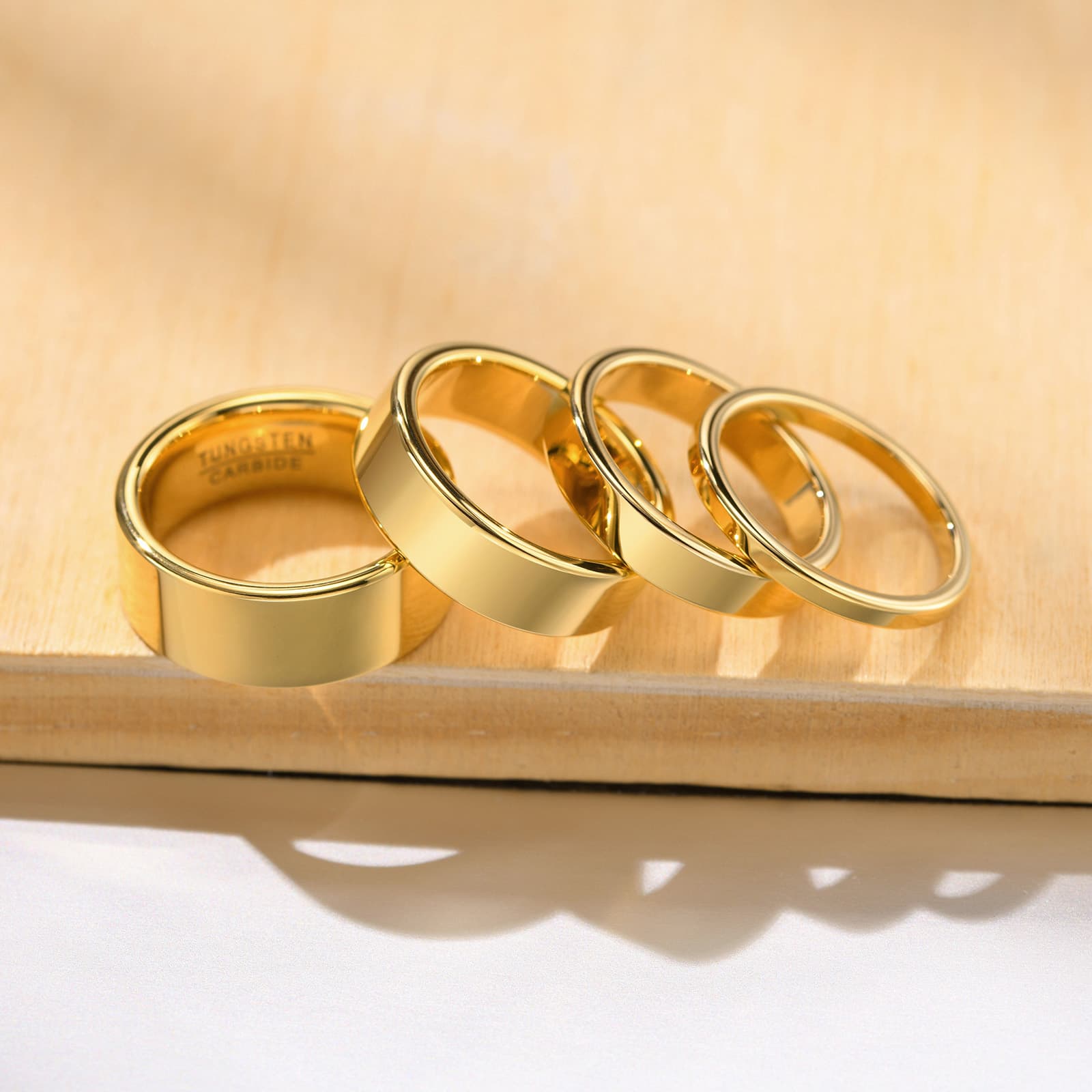 Hot sales Basic 2/4/6 MM Wide Wedding Couple Ring for Women Men, PVD Gold Color Tungsten Carbide Finger Bands Jewelry