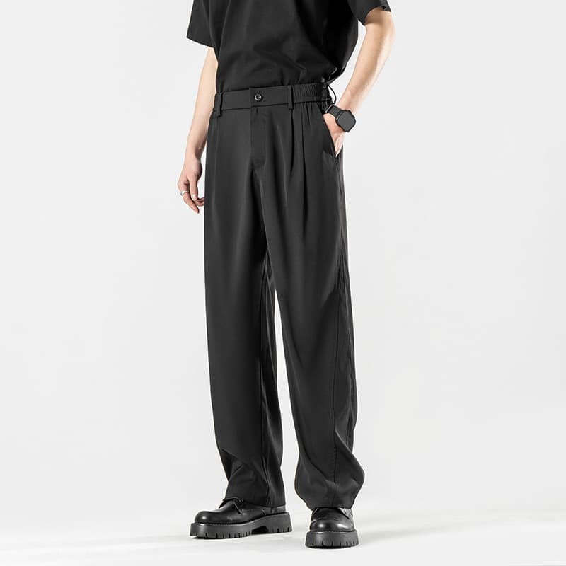 Men's Clothing Large Size Drape Casual Trousers For Men And Women Summer Ice Silk Thin Loose Straight Long Trousers Drape Suit Trousers