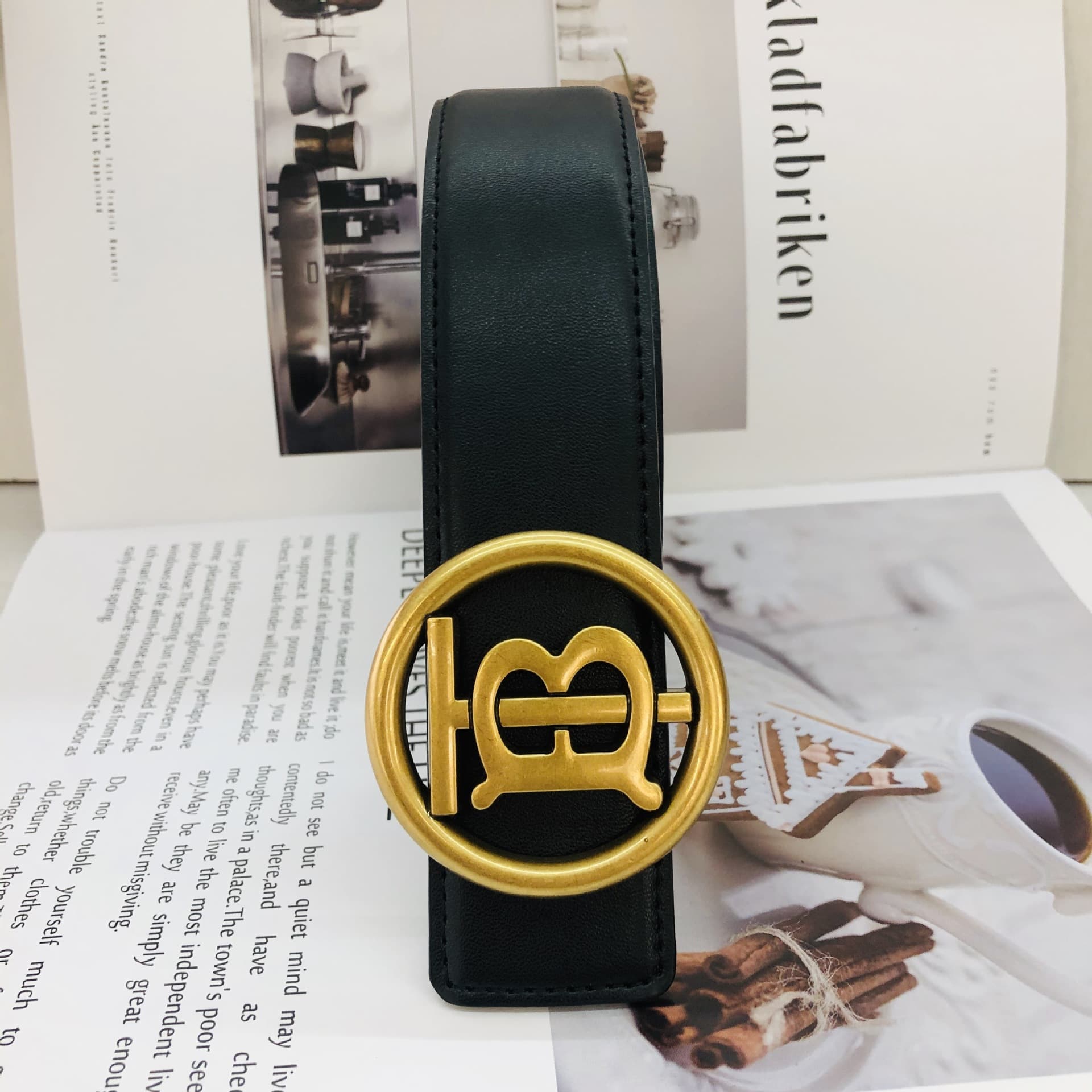 Ceinture classique pour hommes et femmes, avec boucle lisse en cuir de vache TB à double face en relief, ceinture décontractée et polyvalente