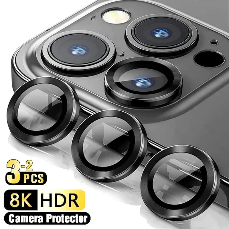 Pro Max 13 Mini Metal Ring Protector Glass For iPhone 14 15 Plus Camera Lens