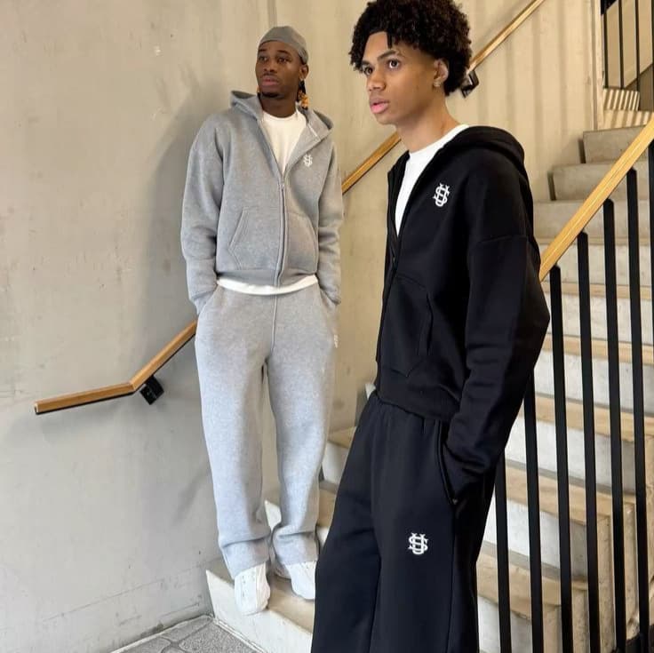 Men's Clothing European And American SUVENE Track Suits Street Trend Hip Hop Zipper Loose Solid Color Sports Suit