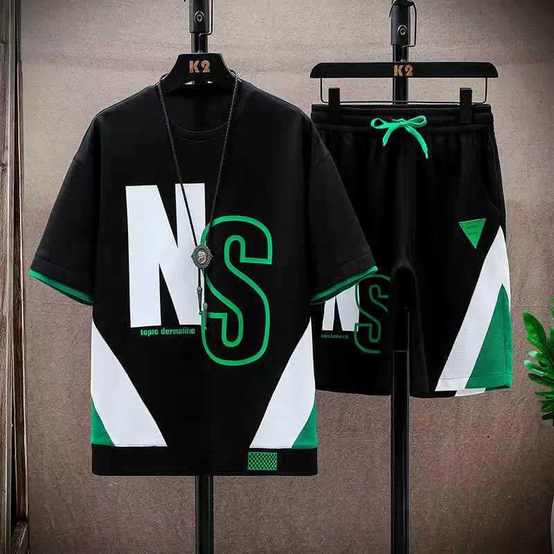 Short Sleeved T-Shirt Men's New Style Sports Suit Trendy Casual Shorts Youth Summer Outfit