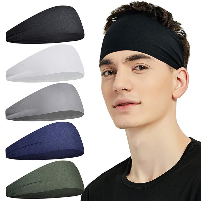 Men's Sports Headband - Sweat-Wicking Yoga & Running Band, Breathable Antiperspirant Headwear