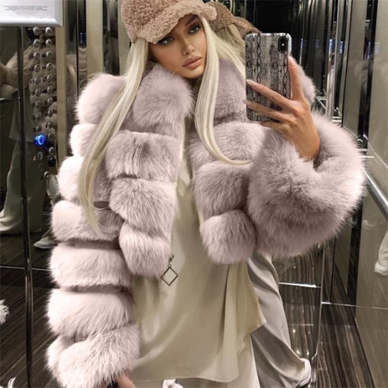 Women's Sleeves Imitation Fur Coat Women's Autumn And Winter Warm Coat Plush Coat Trendy