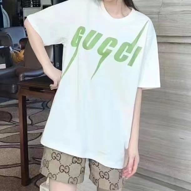 T-shirt unisexe à manches courtes et manches mi-longues, imprimé contrasté éclair, col rond, coupe ample et polyvalente, imprimé éclair contras