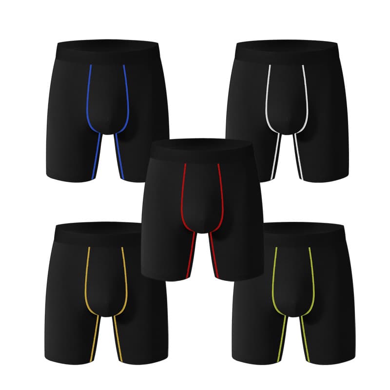 Men's Underwear Boxer Briefs Sports Elastic Long Underwear Cycling Men's Shorts