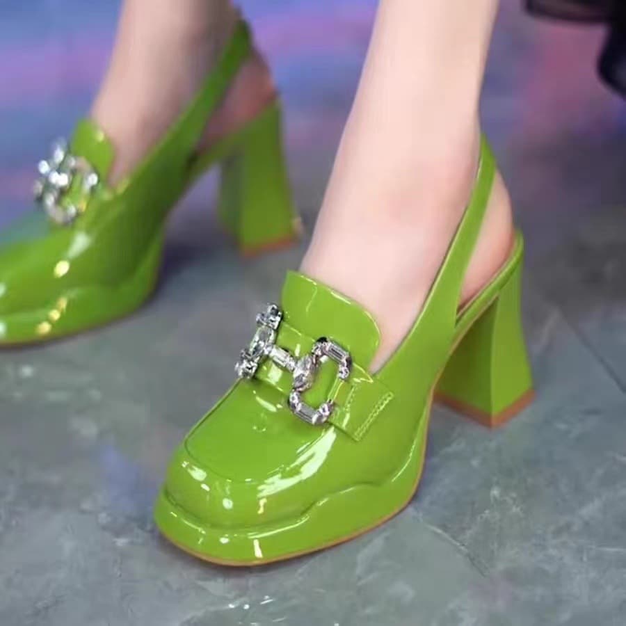 Women's Shoes Sandals For Women Summer New Style Round Toe Thick Heel Thick Bottom Buckle Mary Jane Single Shoes