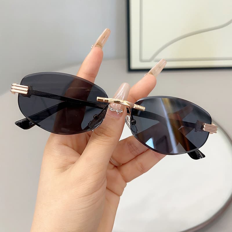 Oval Frame Sunglasses For Women, Summer Style, Celebrity Style, Sun Protection, Hong Kong Style, Large Face Mirror, Makes Round Faces Look Smaller