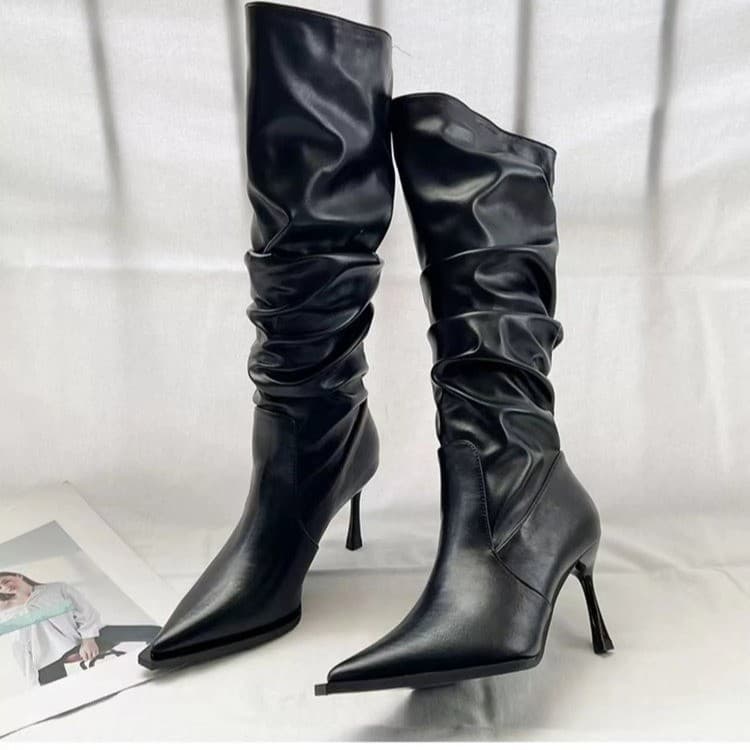 Bottes à talons aiguilles pour femme – Bottes hautes à talons aiguilles de 7 cm (2 couleurs)