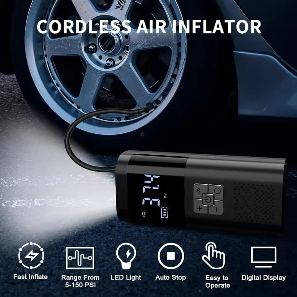 Wireless Air Pump 150psi Portable Electric Tire Inflator For Car Bicycle Motorcycle Air Compressor Injector Bike Accesso