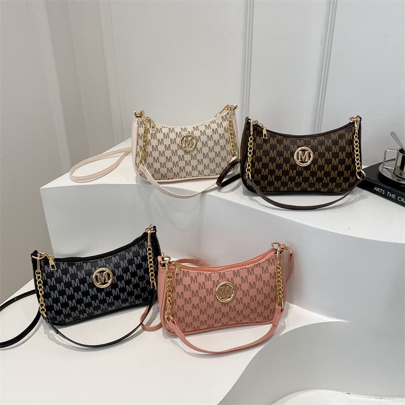 Women's This Year's Fashion New Niche Underarm Bag Stylish Personality Shoulder Bag Letter Print Crescent Bag