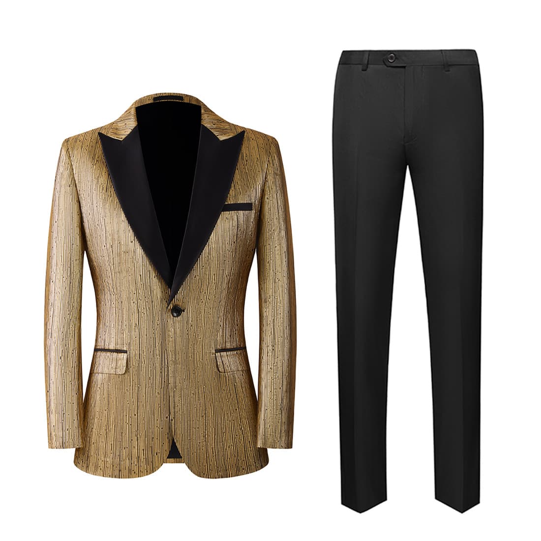 2026 Stage-Ready Men's Suit Blazer In Gold & Silver, Modern Slim Fit Wedding Host Jacket With Notch Lapel, Polyester Formal Wear