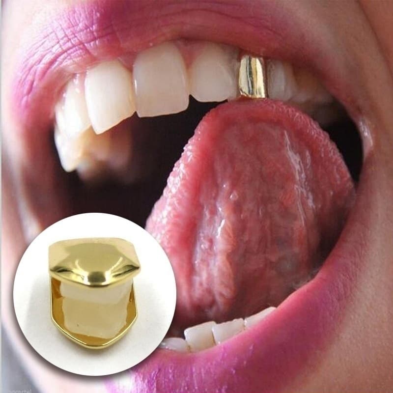 2024 Delysia King 4 Colors Custom Fit Gold Plated Hiphop Single Tooth Grillz Cap Top Bottom Dental Grill Teeth Caps
