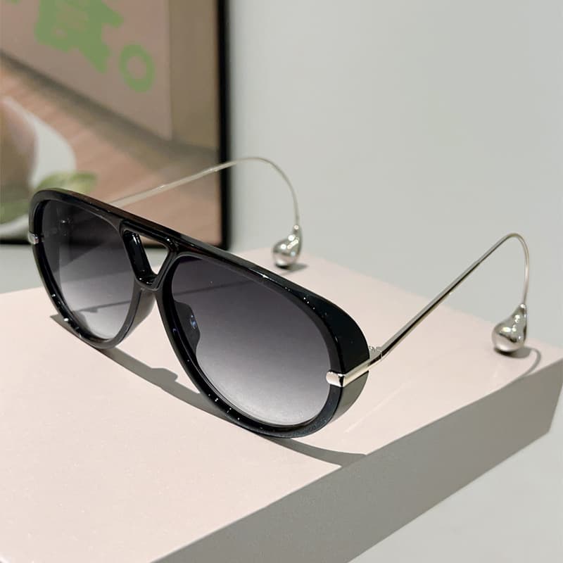 2025 New Double Beam Built-in Steel Ball Fashion Personality Aviator Sunglasses Unisex