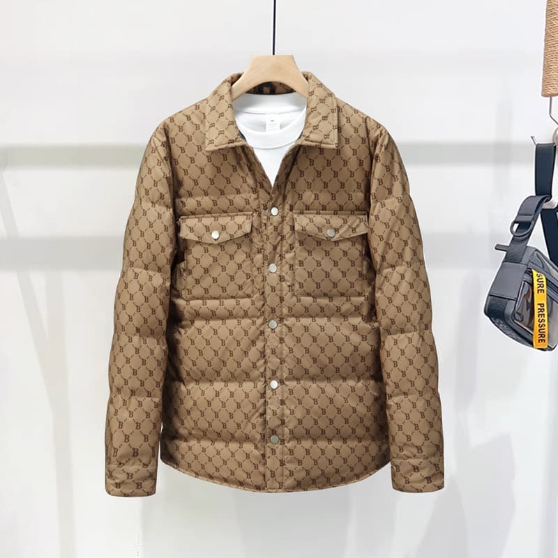 Men's Clothing 2024 Winter New Short Thickened Jacket Men's Fashion Brand Trendy Wide Lapel Hong Kong Style Silk cotton Jacket Men's Jacket