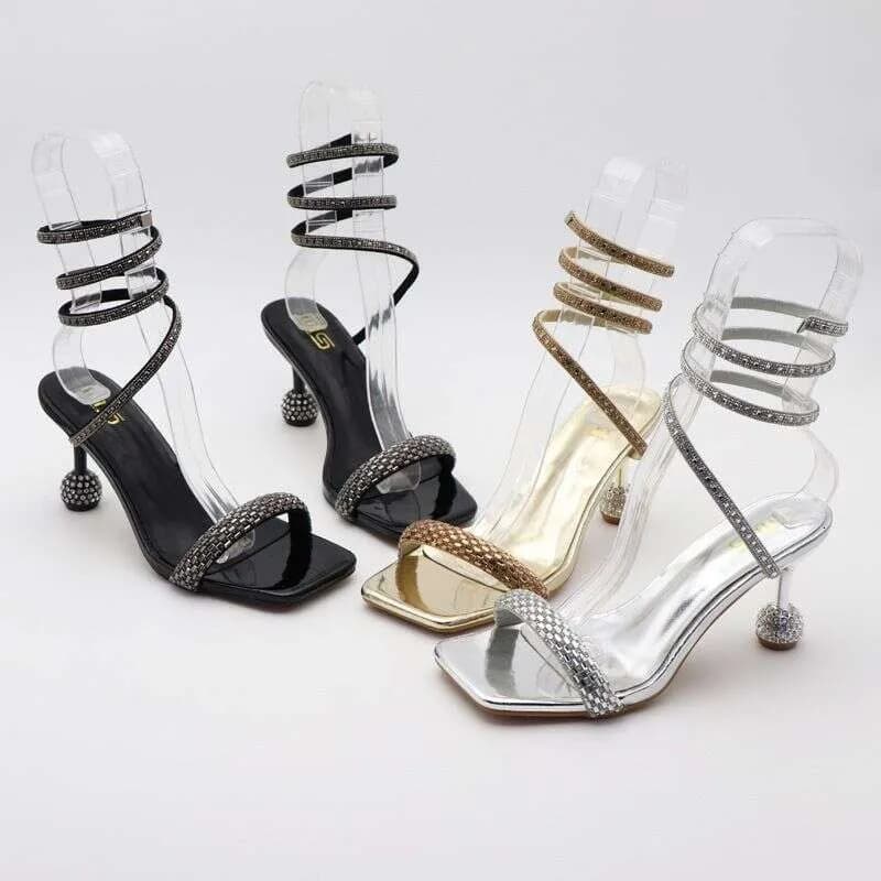 Summer New Thin Heels Versatile Sexy Party Spiral Strap Fashion High Heel For Women Sandals