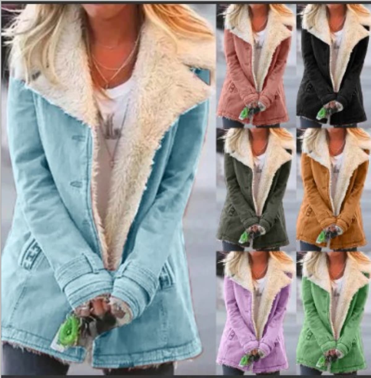 Women's Autumn And Winter Coats With Velvet Long Sleeves And Velvet Warm Cotton-padded Clothes