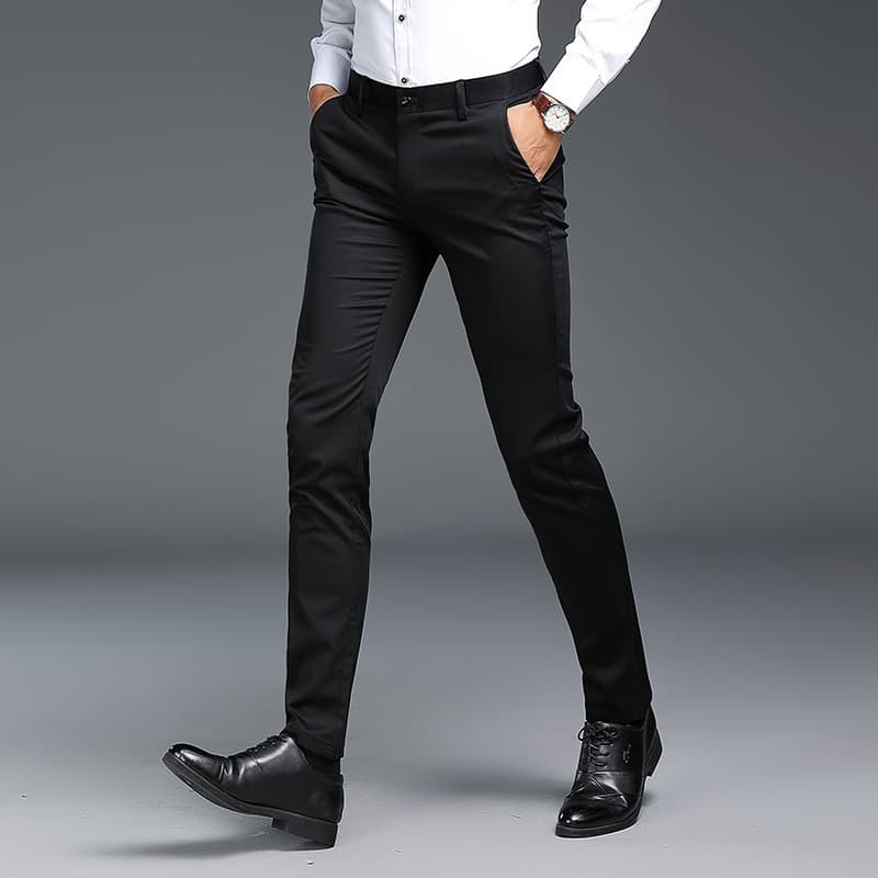 ​Premium Men's Dress Pants For Business & Casual Wear - Wrinkle-Free, Anti-Crease, Straight Fit Trousers In Classic Black​