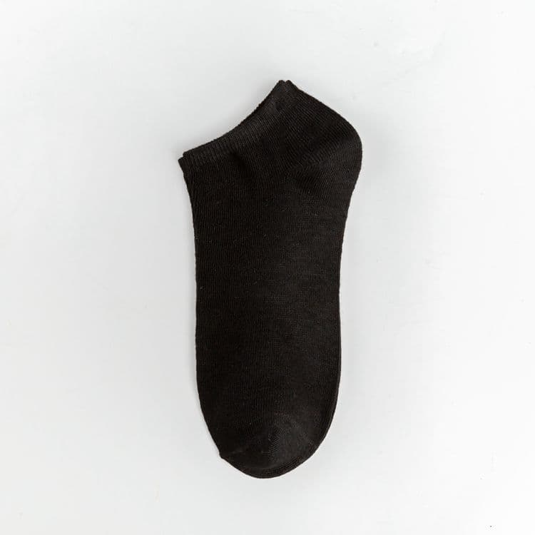 Short men's summer pure cotton, black invisible boat socks, deodorizing sweat absorbing, spring and autumn sports, white
