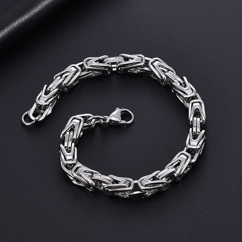 Bracelet byzantin transfrontalier européen et américain, style hip-hop, chaîne empereur en acier inoxydable, bijoux tendance pour hommes, chaîne King
