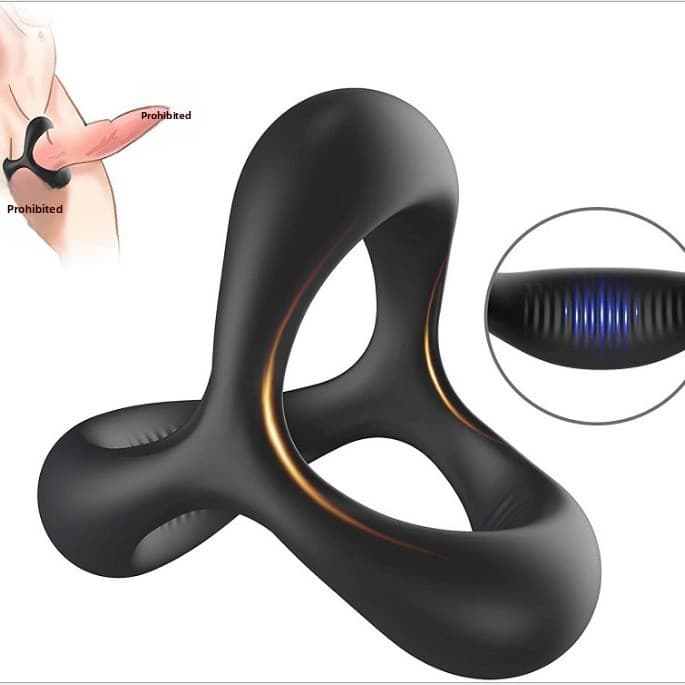 Hot Selling Men's Health Products, Silicone Lock Ring, Men's JJ Double Ring Couple Sex Toys