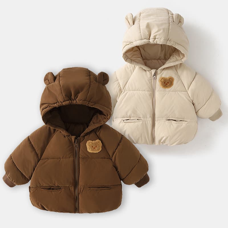 Baby Winter Cartoon Bear Thickened Cotton-padded Jacket For Boys And Girls Baby Going Out Warm Cotton-padded Jacket Jacket For Children