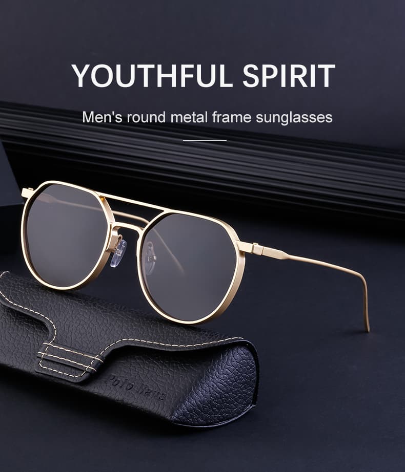 Vintage Sunglasses For Women Men Vintage Fashion Gold Metal Frame Oval Sunglasses