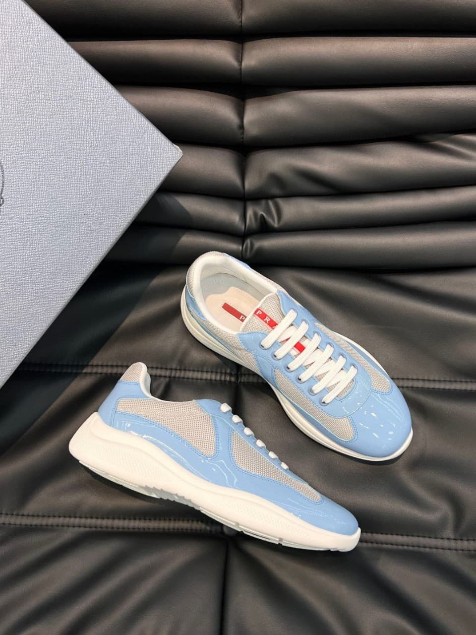 P Family Summer Blue Véritable Talon Plat Décontracté En Cuir Naturel Coupe Basse Tendance Bout Rond Chaussures Polyvalentes